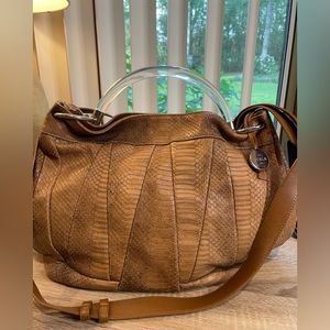 Furla Leather Snakeskin Print Shoulder Bag Crossbody